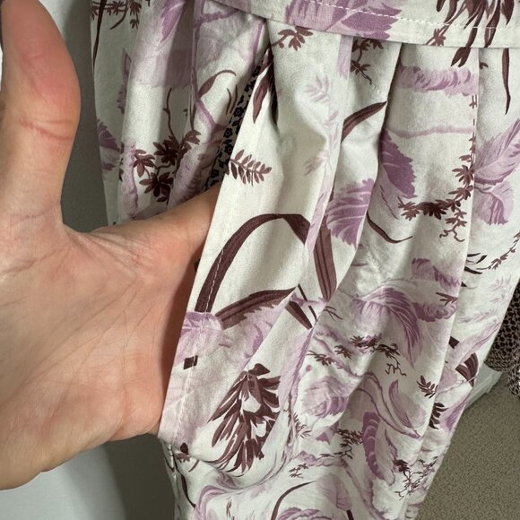 Crabtree and Evelyn Robe Size M/L Floral Kimono Cotton Bamboo Blend - Picture 4 of 9